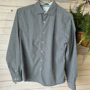 Men’s Denim and Flower Dress Shirt